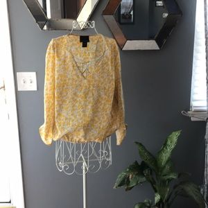 Cynthia Rowley yellow floral boho top